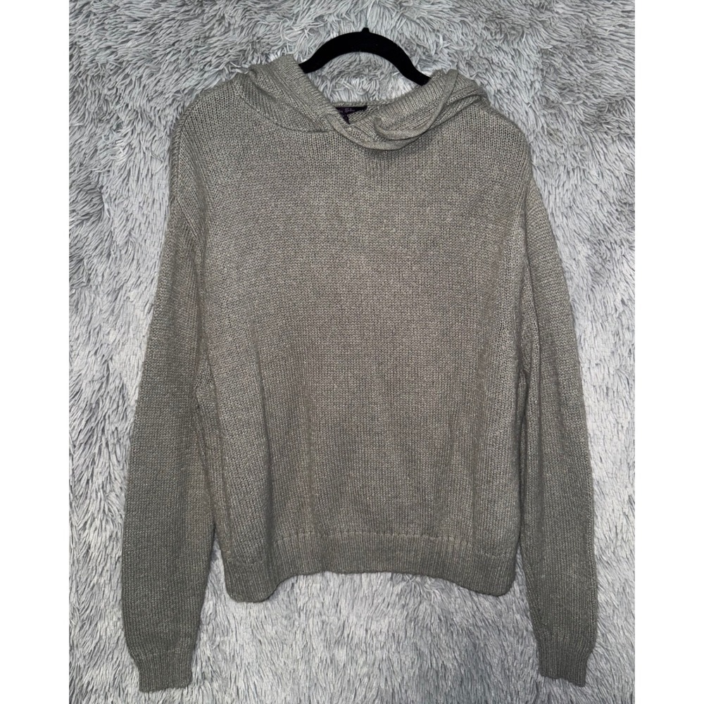 Olivia Sky‎ Gray Knit Hoodie Sweater Long Sleeve Casual Womens Size Medium